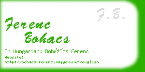 ferenc bohacs business card